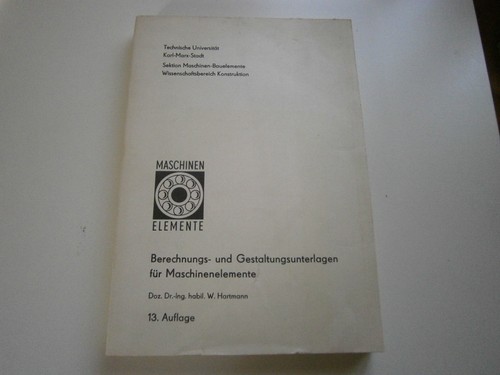 Hartmann maschinenelemente - hartmann, "maschinenelemente"